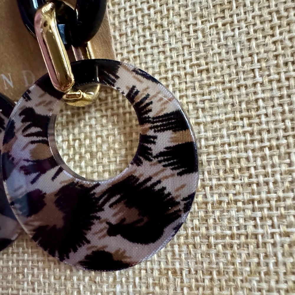 Plunder Leopard Print and Gold Earrings - Picture 5 of 5